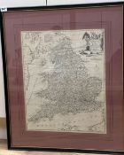 Thomas Kitchin, an uncoloured late 18th century map of England and Wales, 48 x 39cm