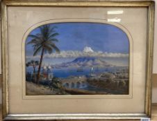 Major Sir John Charles Ardagh R.E. (1840-1907), watercolour, 'The Peak of Pico from Horta Fayal,