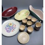 A Poole Pottery plate, a Carlton Ware dish, a Sylvac dish and sundry china, etc.