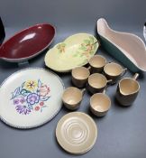 A Poole Pottery plate, a Carlton Ware dish, a Sylvac dish and sundry china, etc.