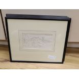 19th century English School, four pen and ink drawings, Studies of Italian towns, largest 12 x 18cm