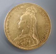 A Victorian 1892 Sydney mint gold sovereign.