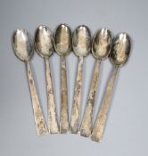 A modern set of six Brittania standard silver rat tail table spoons by William A. Phipps, London,