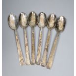 A modern set of six Brittania standard silver rat tail table spoons by William A. Phipps, London,