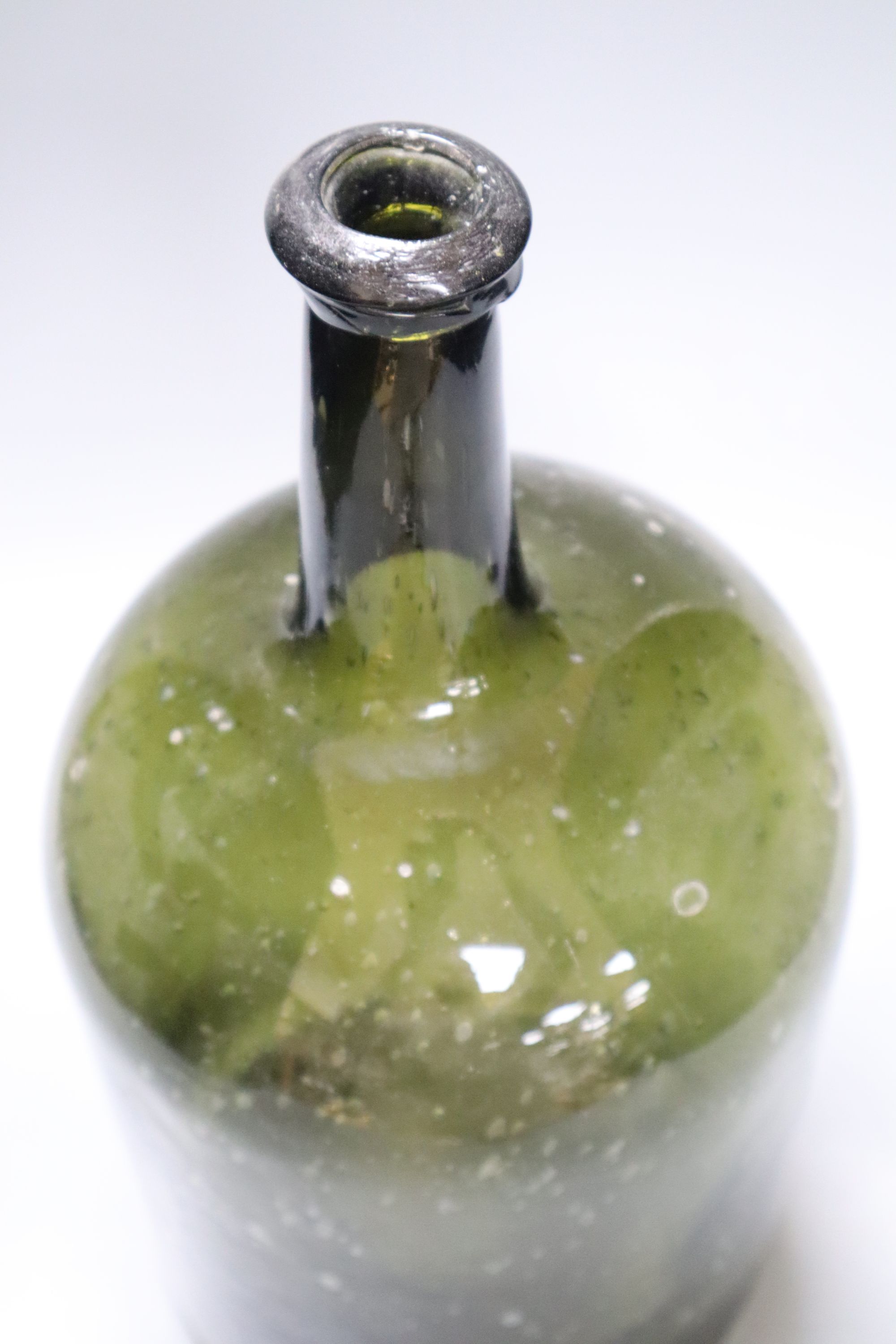 A 19th century green glass demijohn bottle, 34cmCONDITION: Structurally good - Image 2 of 3
