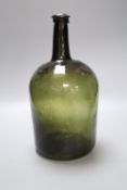 A 19th century green glass demijohn bottle, 34cmCONDITION: Structurally good