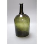 A 19th century green glass demijohn bottle, 34cmCONDITION: Structurally good