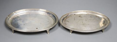 Two 1930's George III style silver teapot stands, Barker Brothers Silver Ltd, Birmingham, 1930, 17.