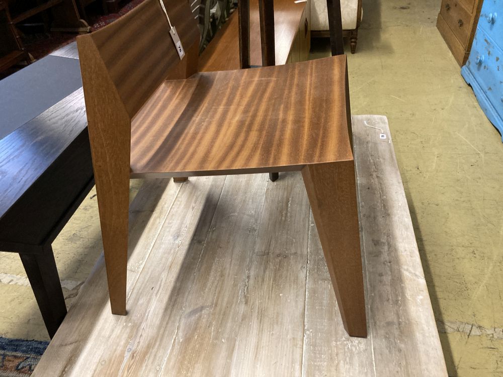 A Christopher Coane design sapele wood 'stout' side chair - Image 6 of 6