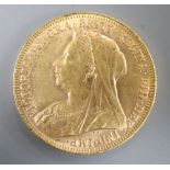 A Victorian 1894 gold sovereign.