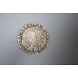 An Elizabeth I 1578 silver sixpence, 4th issue, splits and off centre otherwise F