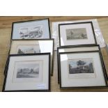 A group of seven assorted 19th century engravings, Views in and around Lewes including Russian