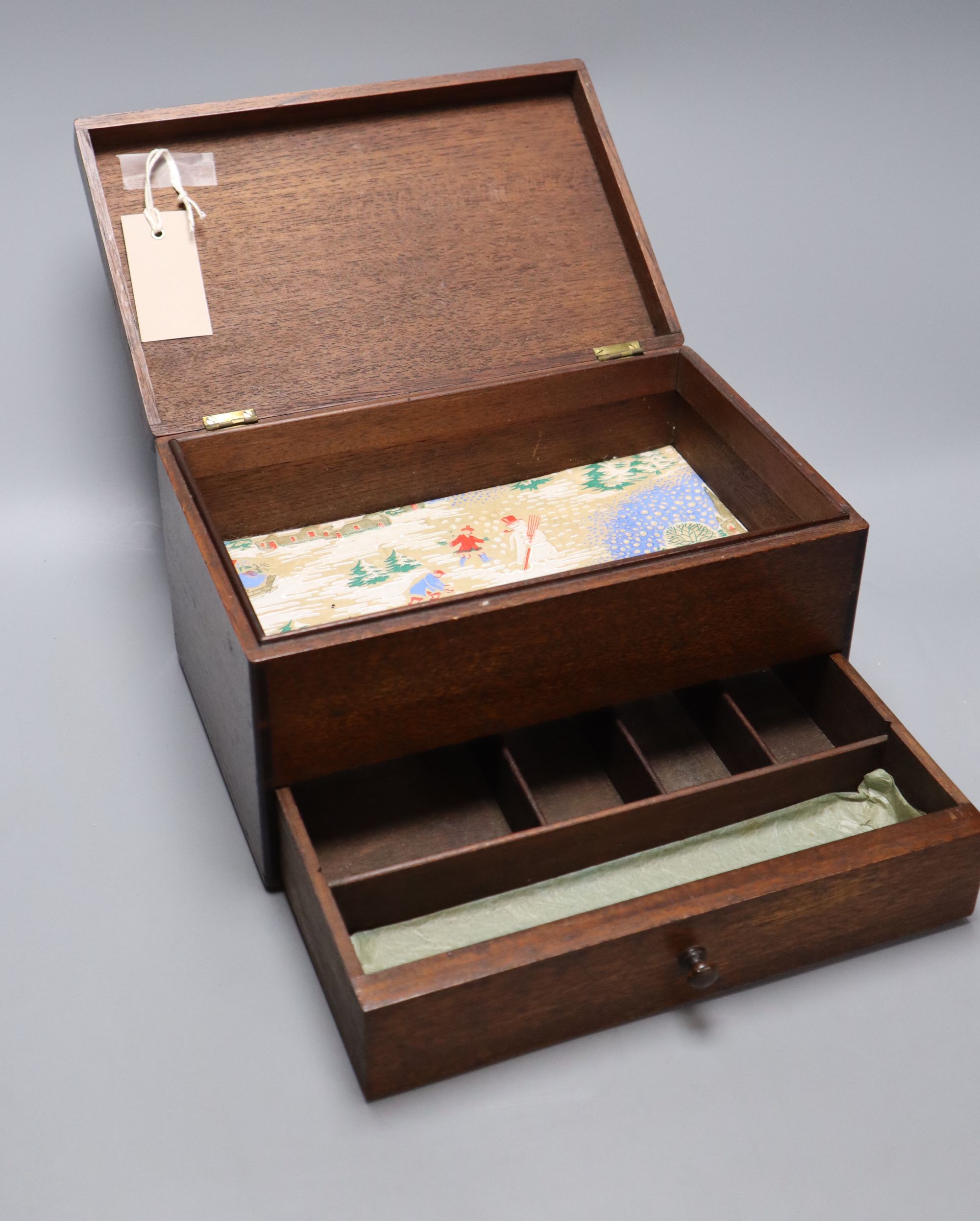 A Victorian parquetry work box and one other with Royal Engineers crest - Image 5 of 6