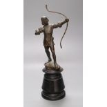 A bronze figure of a boy archer, height 32cm