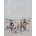 Nigel Lovett, watercolour, 9th Light Dragoons 1811, signed and dated '61, 47 x 37cm