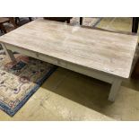 A rectangular limed oak coffee table, width 170cm, depth 88cm, height 40cm