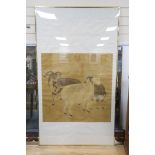 Chinese School (early 20th century), Two Rams and Ewe, with gallery and artist's chop marks,