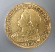 A Victorian 1893 Sydney mint gold sovereign.