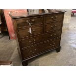 A George III style mahogany cabinet with deep lower drawer, width 80cm, depth 40cm, height 79cm