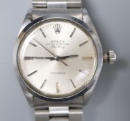 A gentleman's early 1960's stainless steel Rolex Oyster Perpetual Air-King Precision wrist watch,