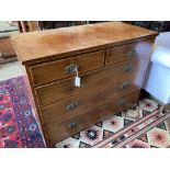A Regency banded mahogany chest fitted two short drawers and three long drawers, width 109cm,