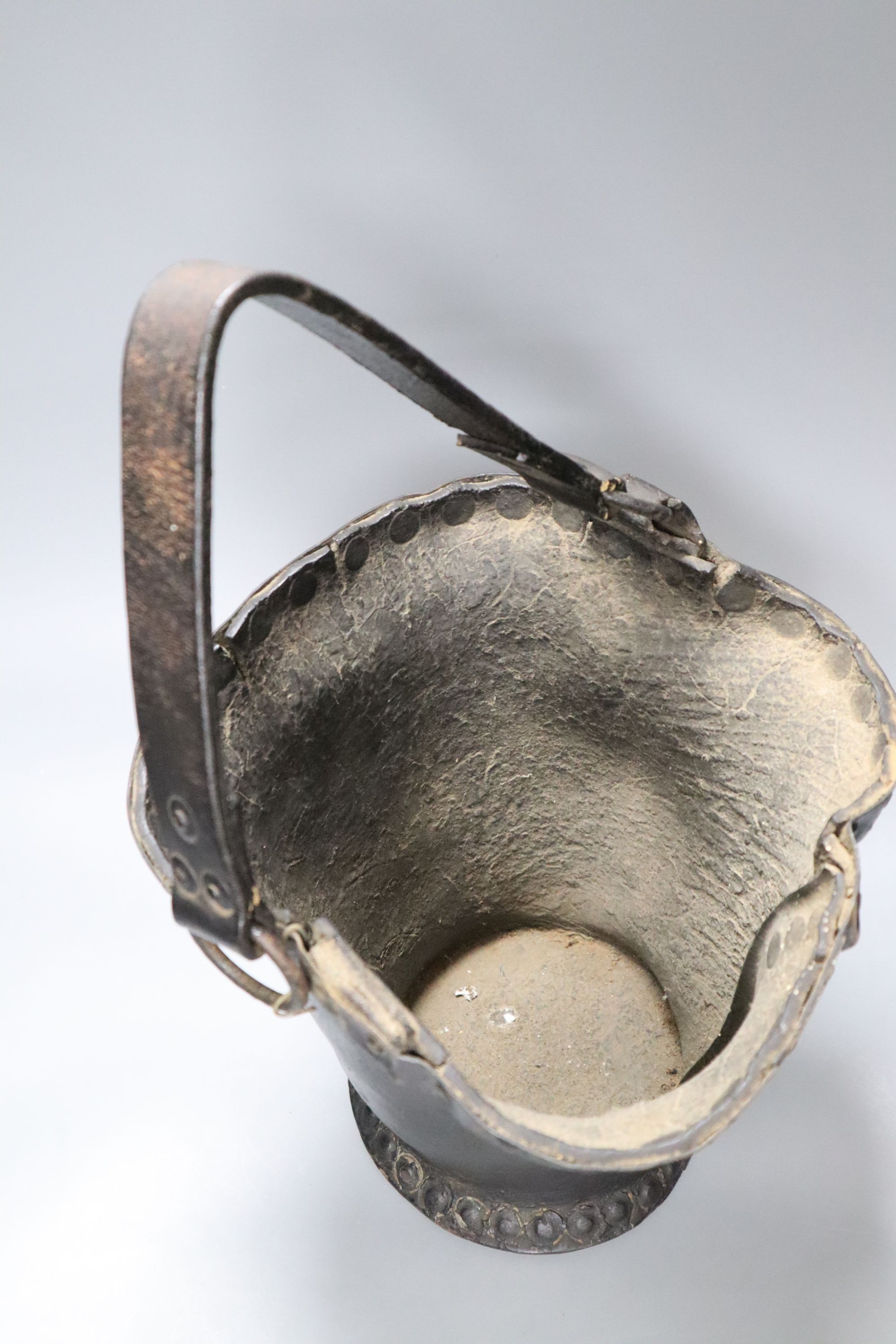 A leather fire bucket, inscribed 'Victory-GR-1803', height 21cmCONDITION: 19th century bucket with - Image 3 of 3