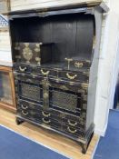 A Korean brass mounted elm cabinet, width 142cm, depth 48cm, height 190cm