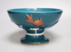 An Asian green glazed 'lotus' pedestal bowl, diameter 22cm height 12.5cmCONDITION: Good condition