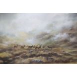 John Ross, pastel, Deer between An Riabhachan and An Cruachan, signed and dated '88, 32 x 46cm