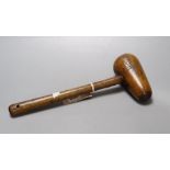 A Victorian lead workers bossing mallet, length 33cm