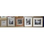 After Mortimer Luddington Menpes (1855-1938), a group of five framed monochrome etchings with