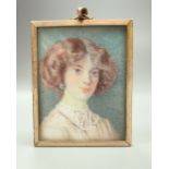 A Victorian miniature portrait on ivory of a ladyCONDITION: Please note that buyers outside of the