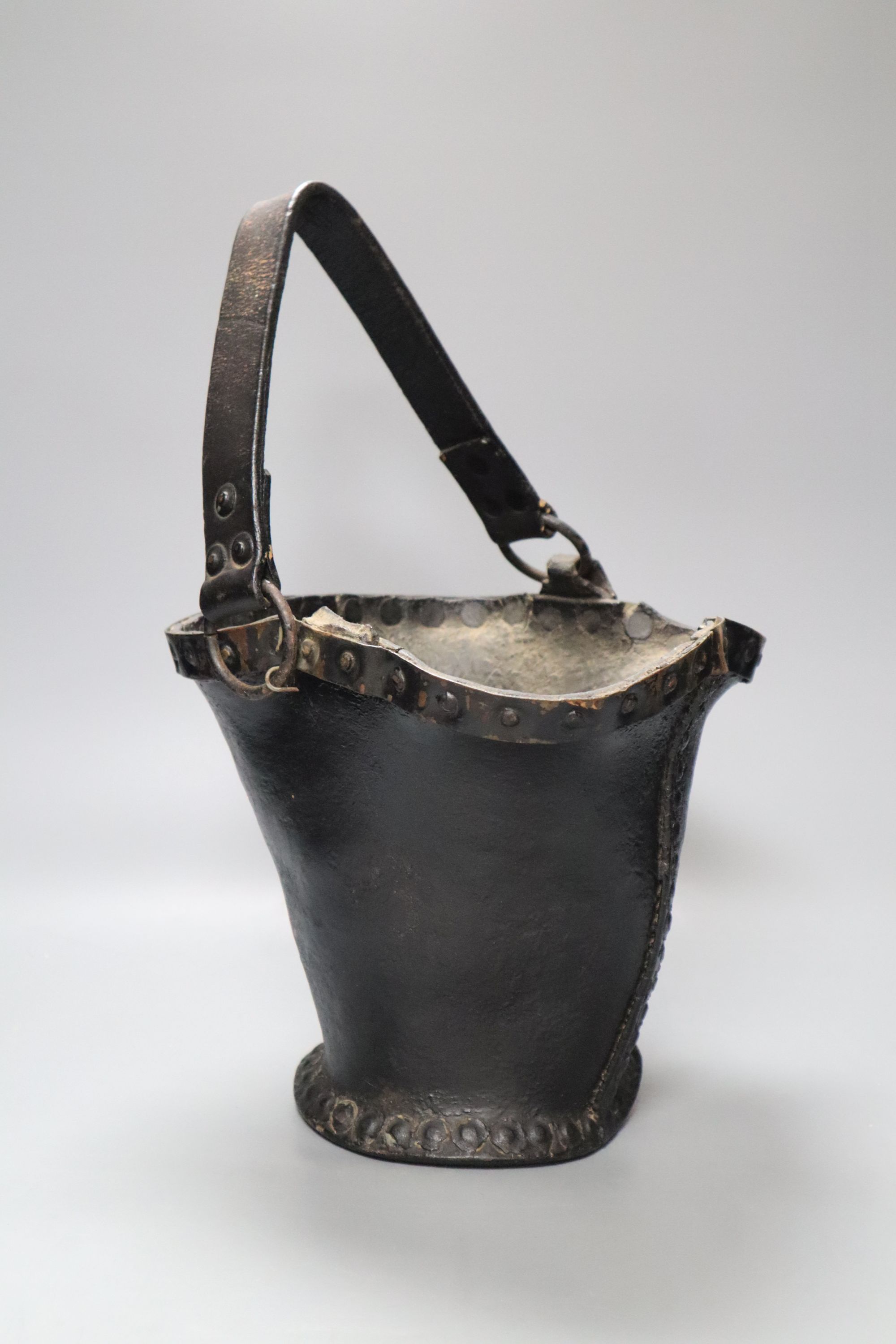 A leather fire bucket, inscribed 'Victory-GR-1803', height 21cmCONDITION: 19th century bucket with - Image 2 of 3