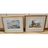 Norman Thelwell, a pair of limited edition signed yachting prints, 'The Warning Buoy', no. 71/850