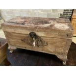 A Chinese carved camphorwood trunk, width 92cm depth 48cm height 51cm