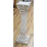 A composition Corinthian column pedestal, signed Guelli, height 72cm