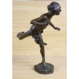 Jean-Antoine Injalbert (French 1845-1933) - 'Hippomene', bronze, signed, width 30cm height 30cm (