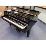 A Kawai baby grand piano, in a bright polyester finish case, on square tapered legs, together with