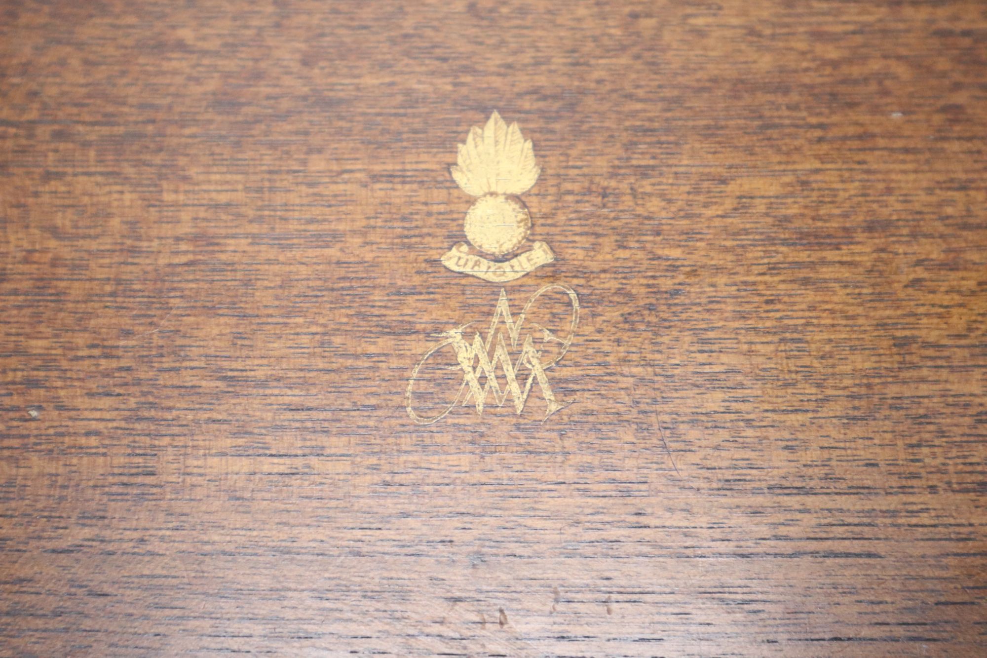 A Victorian parquetry work box and one other with Royal Engineers crest - Image 6 of 6