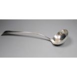 A George III Old English pattern silver soup ladle, SG/EW, London 1809