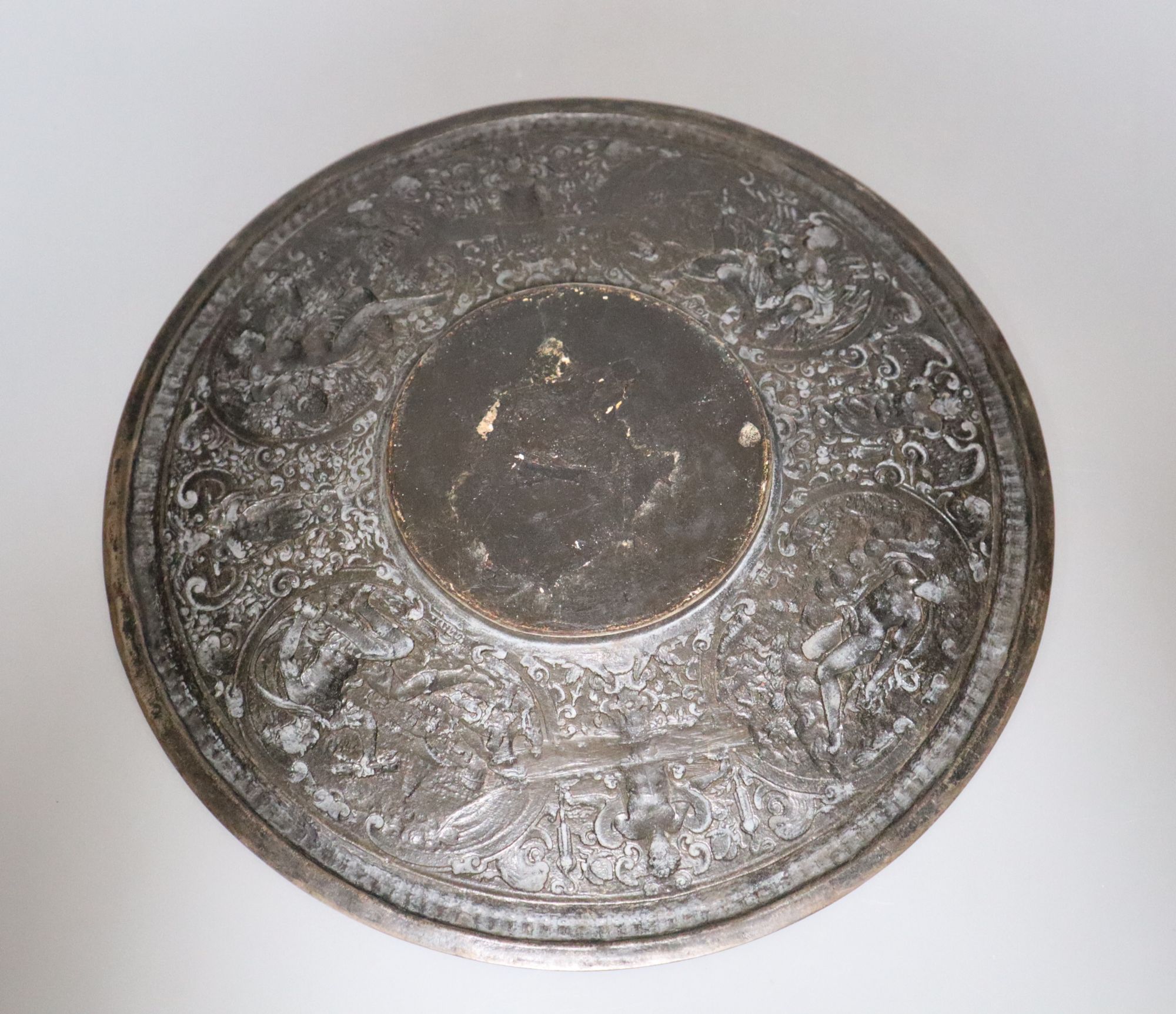 A bronzed metal plaque, diameter 28cm - Image 2 of 2