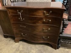 A George III mahogany serpentine chest of drawers, width 97cm, depth 53cm, height 88cm