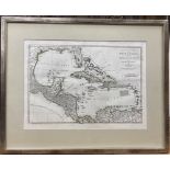 Samuel Dunn, coloured engraving, A Complete Map of the West Indies 1786, overall 34 x 48cm