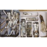 A quantity of mixed plated flatware