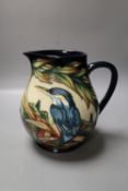 A Moorcroft jug, ''Kingfisher'' pattern, designed by Philip Gibson, Gibson, limited edition number