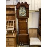 A mid 19th century mahogany North Country eight day longcase clock, height 228cm