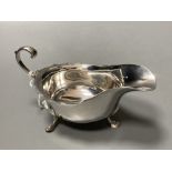 An Edwardian silver sauceboat, Barker Brothers, Chester, 1908, 4.5oz.CONDITION: Nice clean