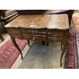 A Louis XV style marquetry inlaid kingwood poudreuse, width 80cm depth 46cm height 74cm