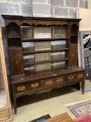 A George III oak dresser, width 186cm depth 46cm height 198cm