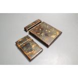 Two 19th century tortoiseshell card cases, 5in. and 3.5in.